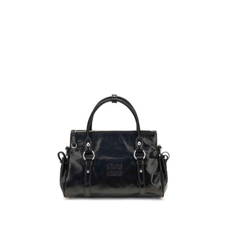 Miu Miu Black Calf Leather Bos Taurus Handbag