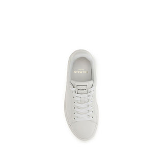 Balmain White Calf Leather Bos Taurus Athletic Sneakers