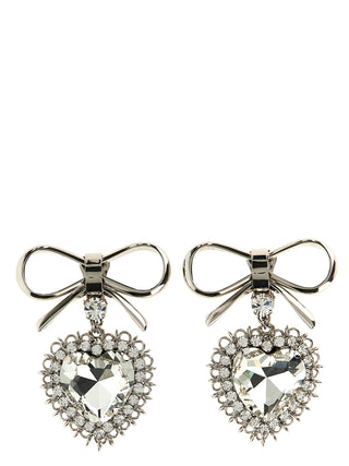 Alessandra Rich Silver Glass Earrings