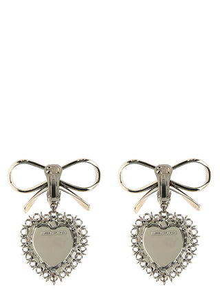 Alessandra Rich Silver Glass Earrings