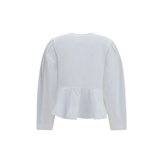 Ganni White Cotton Blouse