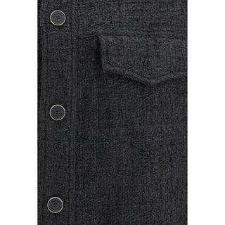 Balmain Black Cotton Full-Length Jacket