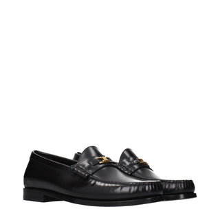 Celine Black Leather Slip-On Loafers