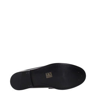 Celine Black Leather Slip-On Loafers