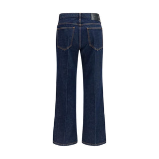 Khaite Blue Cotton Flared Jeans