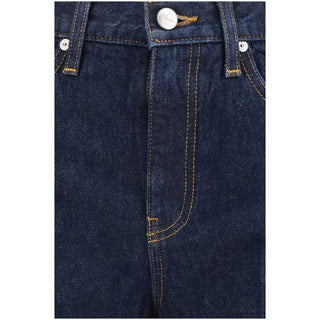 Khaite Blue Cotton Flared Jeans