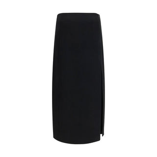 Khaite Black Acetate Long Skirt