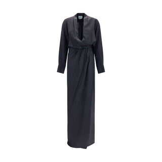 SA SU PHI Black Silk Long Dress