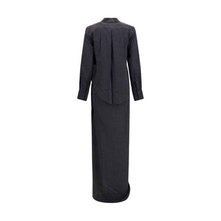 SA SU PHI Black Silk Long Dress