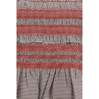 Ganni Brown Cotton Sleeveles T-Shirt