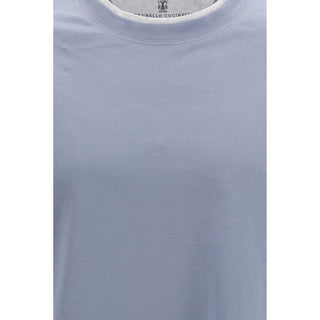 Brunello Cucinelli Blue Cotton T-Shirt