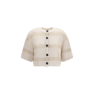 Brunello Cucinelli Beige Cotton Cardigan