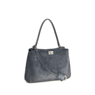 Balenciaga Gray Calf Leather Bos Taurus Shoulder Bag