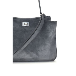 Balenciaga Gray Calf Leather Bos Taurus Shoulder Bag