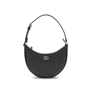 Valentino Garavani Black Calf Leather Bos Taurus Shoulder Bag