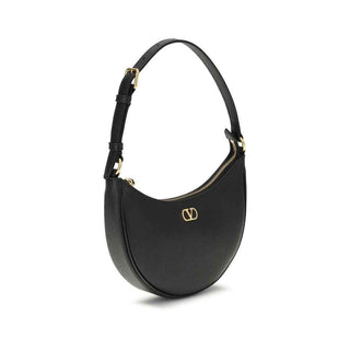 Valentino Garavani Black Calf Leather Bos Taurus Shoulder Bag