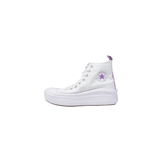 Converse White Fabric Platform Sneakers