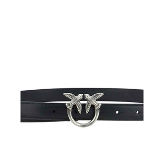 PINKO Black Calf Leather Bos Taurus Regular Belt