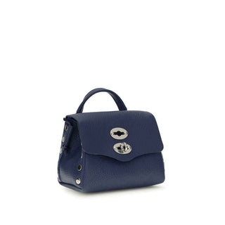 Zanellato Blue Calf Leather Bos Taurus Shoulder Bag