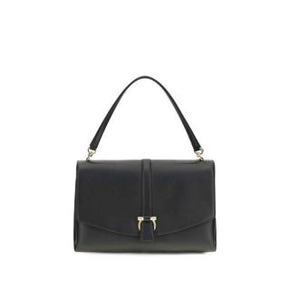 Ferragamo Black Calf Leather Bos Taurus Shoulder Bag