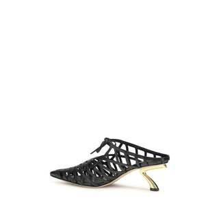 Ferragamo Black Calf Leather Bos Taurus Mules
