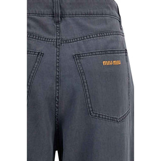 Miu Miu Black Cotton Straight-Leg Jeans