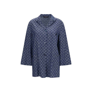 Gucci Blue Cotton Full-Length Jacket