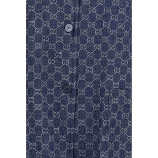 Gucci Blue Cotton Full-Length Jacket