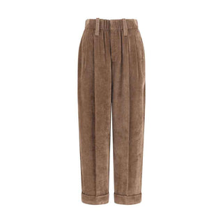 Brunello Cucinelli Brown Viscose Casual Pants