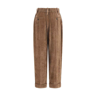 Brunello Cucinelli Brown Viscose Casual Pants