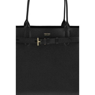 Tom Ford Black Calf Leather Bos Taurus Shoulder Bag