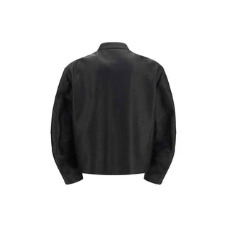 Gucci Black Calf Leather Bos Taurus Biker Jacket