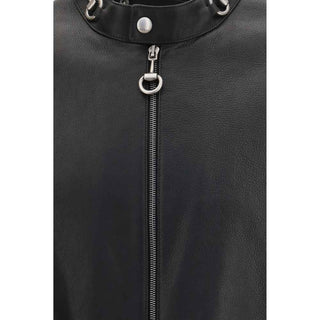 Gucci Black Calf Leather Bos Taurus Biker Jacket
