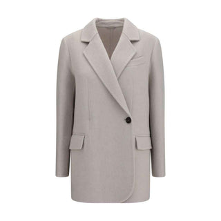 Brunello Cucinelli White Wool Oves Aries Full-Length Jacket