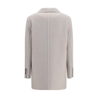 Brunello Cucinelli White Wool Oves Aries Full-Length Jacket
