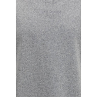 Balmain Gray Cotton T-Shirt
