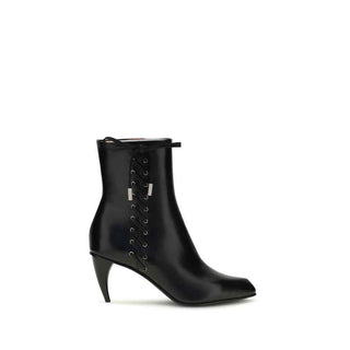 Alexander McQueen Black Calf Leather Bos Taurus Lace-Up Boots
