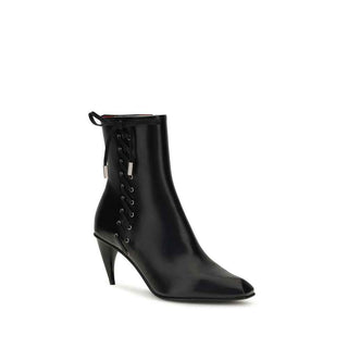 Alexander McQueen Black Calf Leather Bos Taurus Lace-Up Boots