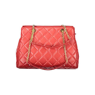 Mario Valentino Rosso Polyurethane Women's Bag with Chain and Zip Closure