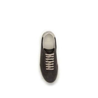 Brunello Cucinelli Gray Calf Leather Bos Taurus Low Top Sneakers