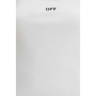 Off-White White Cotton Sleeveles T-Shirt