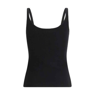 Off-White Black Cotton Sleeveles T-Shirt