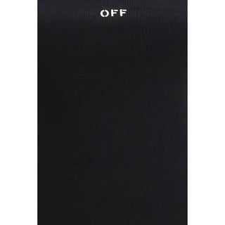 Off-White Black Cotton Sleeveles T-Shirt