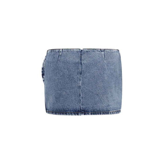 Magda Butrym Blue Cotton Mini Skirt
