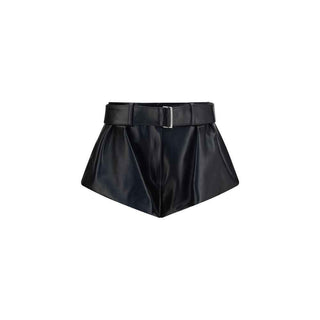 Magda Butrym Black Lambskin Bermuda Shorts