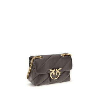 PINKO Brown Calf Leather Bos Taurus Shoulder Bag
