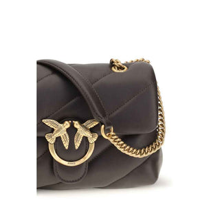 PINKO Brown Calf Leather Bos Taurus Shoulder Bag