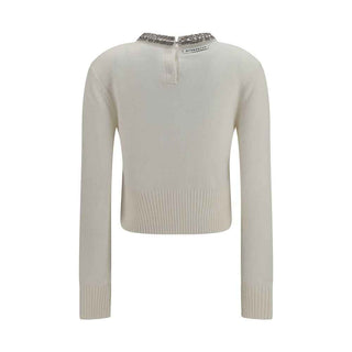PINKO White Wool Oves Aries Sweatshirt