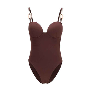 Magda Butrym Bordeaux Nylon One-Piece Swimsuit