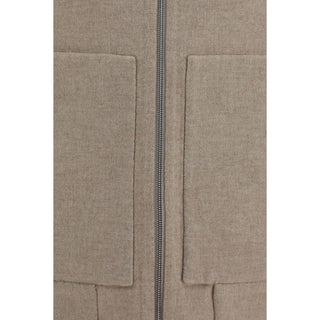 Brunello Cucinelli Beige Cashmere Full-Length Jacket